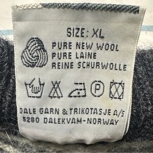 Dale of Norway Gray and Black Wool Sweater Label Close-Up